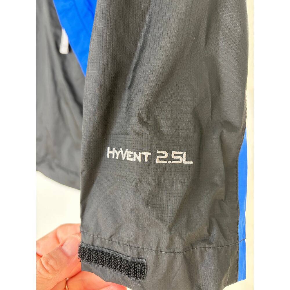 The North Face HyVent Boys Hooded Full Zip Rain Jacket L (14-16) Black/Blue EUC - Picture 4 of 10